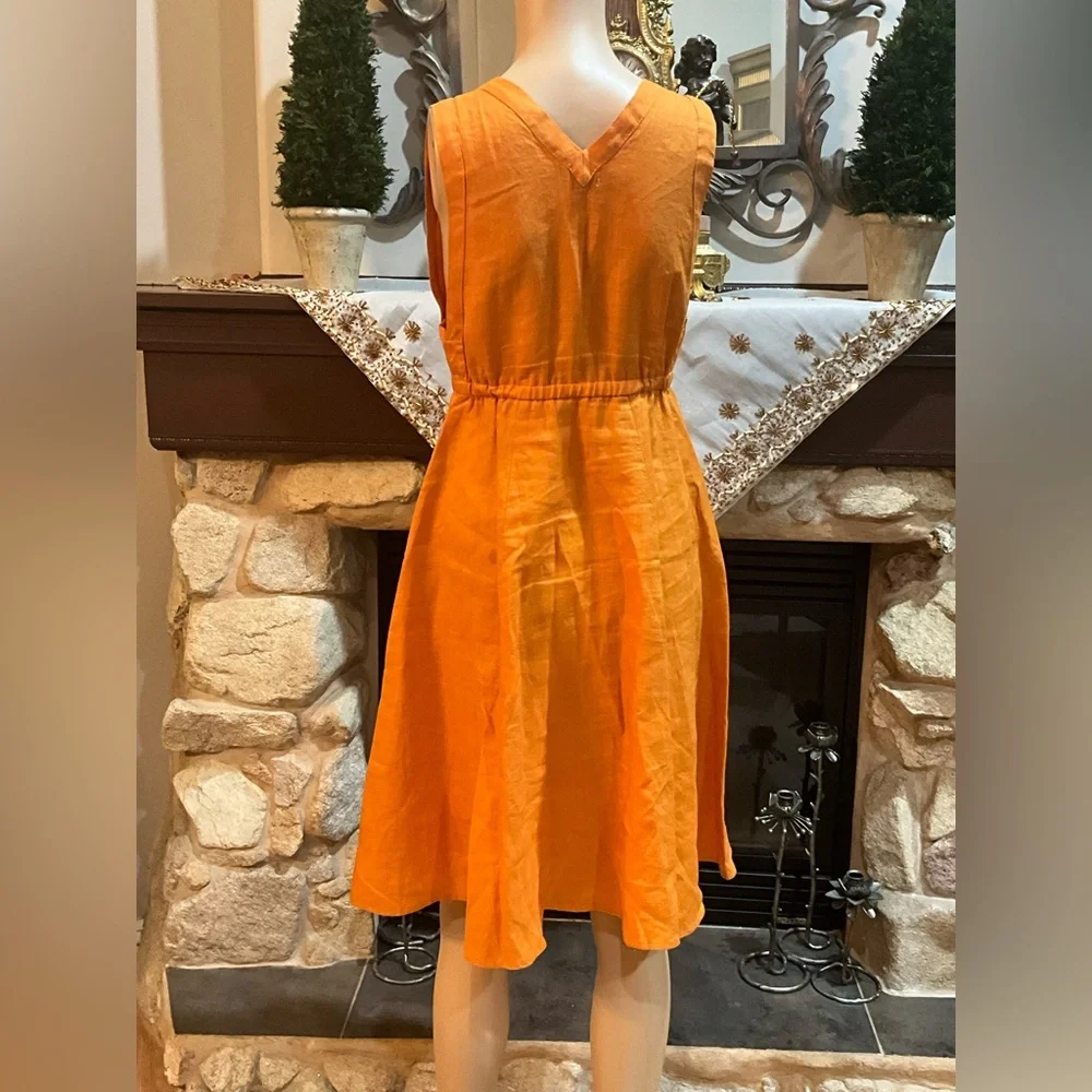 Anthropologie “Left of Center”Orange Sleeveless Dress - Picture 5 of 10